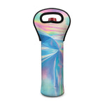 Blue Holographic Print Single Neoprene Wine Tote