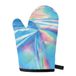 Blue Holographic Print Single Oven Mitt