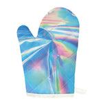 Blue Holographic Print Single Oven Mitt