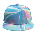 Blue Holographic Print Snapback Cap