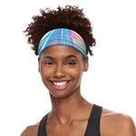 Blue Holographic Print Sports Headband