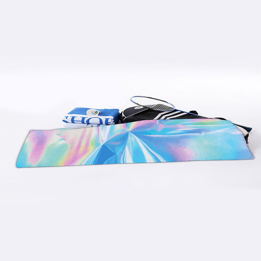 Blue Holographic Print Sports Towel
