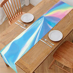 Blue Holographic Print Table Runner