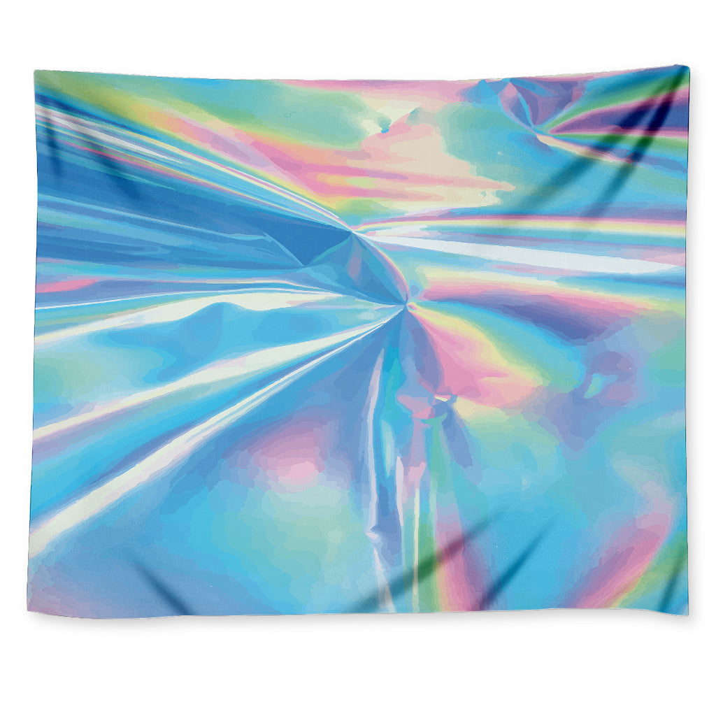 Blue Holographic Print Tapestry