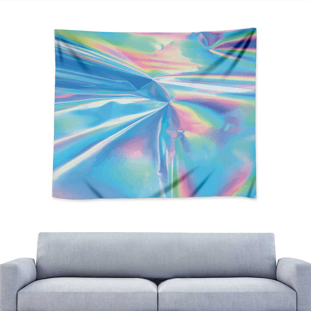 Blue Holographic Print Tapestry
