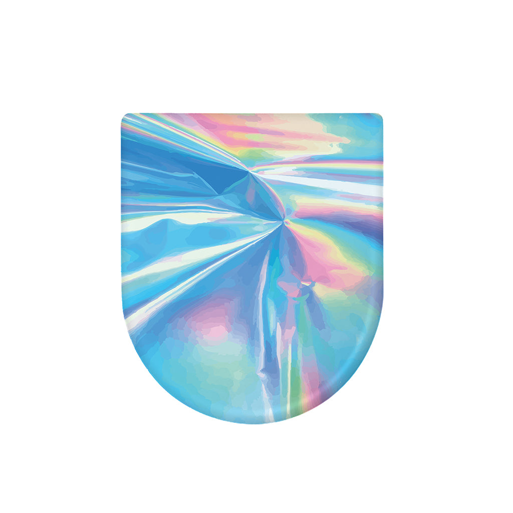 Blue Holographic Print Toilet Lid Cover