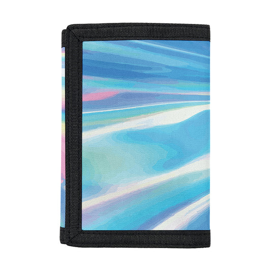 Blue Holographic Print Trifold Wallet