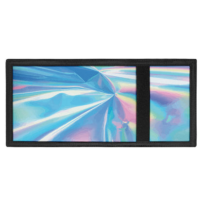 Blue Holographic Print Trifold Wallet