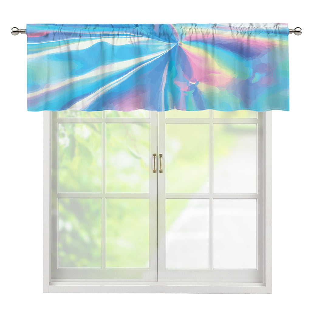 Blue Holographic Print Window Valance