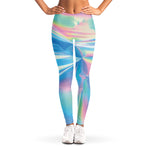 Blue Holographic Print Women's Leggings
