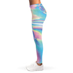 Blue Holographic Print Women's Leggings