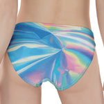 Blue Holographic Print Women's Panties