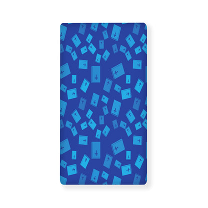 Blue Holy Bible Pattern Print Baby Crib Sheet