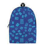 Blue Holy Bible Pattern Print Backpack