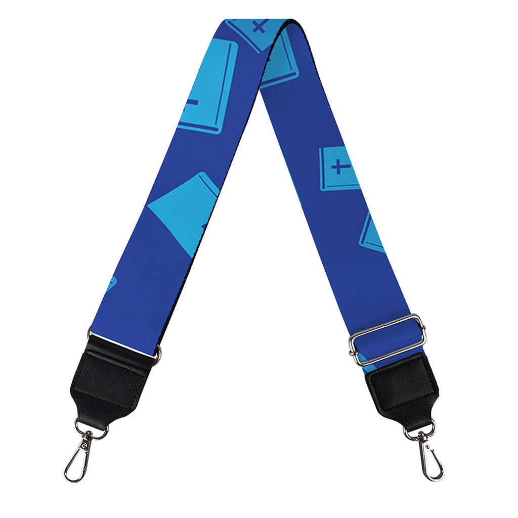Blue Holy Bible Pattern Print Bag Strap