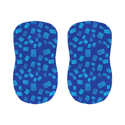 Blue Holy Bible Pattern Print Bar Stool Covers