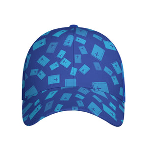 Blue Holy Bible Pattern Print Baseball Cap