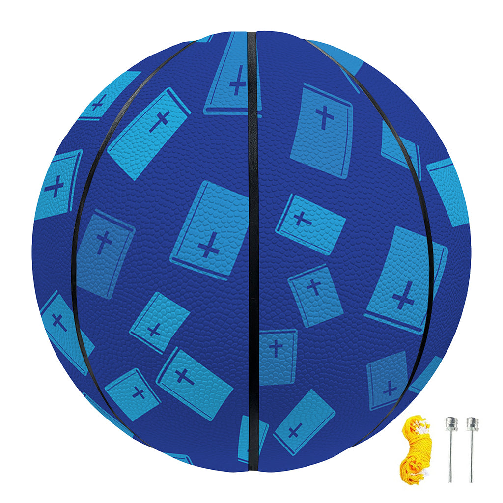 Blue Holy Bible Pattern Print Basketball