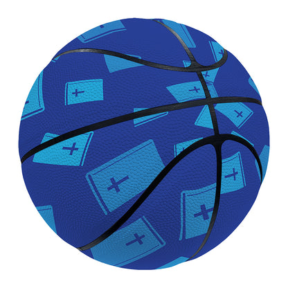 Blue Holy Bible Pattern Print Basketball