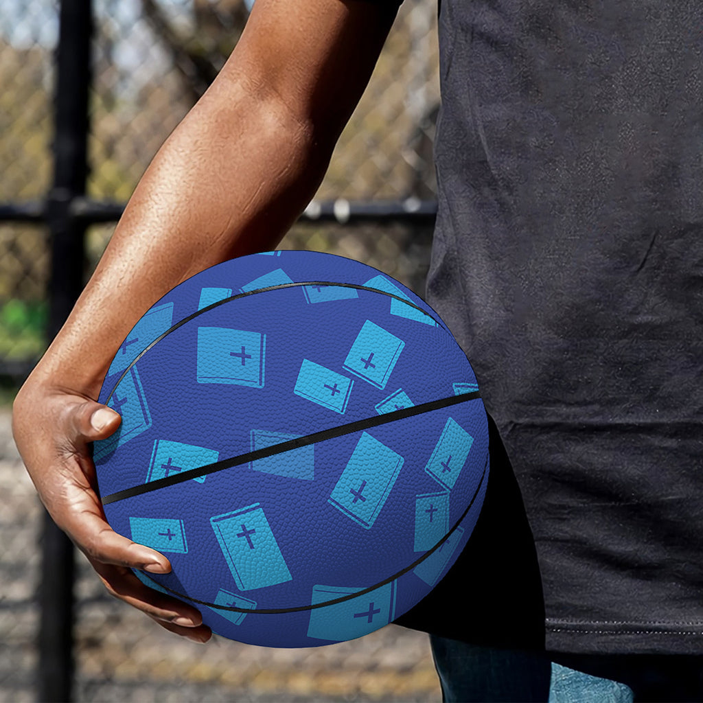 Blue Holy Bible Pattern Print Basketball