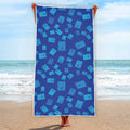 Blue Holy Bible Pattern Print Beach Towel