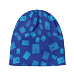 Blue Holy Bible Pattern Print Beanie