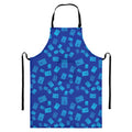 Blue Holy Bible Pattern Print Bib Apron With Pocket
