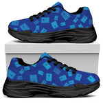 Blue Holy Bible Pattern Print Black Chunky Shoes