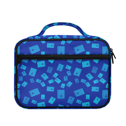 Blue Holy Bible Pattern Print Briefcase Bible Bag