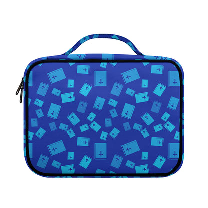 Blue Holy Bible Pattern Print Briefcase Bible Bag