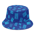 Blue Holy Bible Pattern Print Bucket Hat