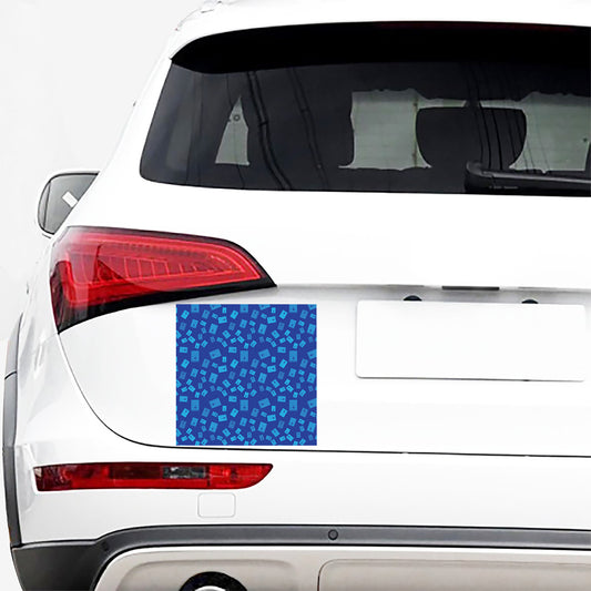 Blue Holy Bible Pattern Print Car Sticker