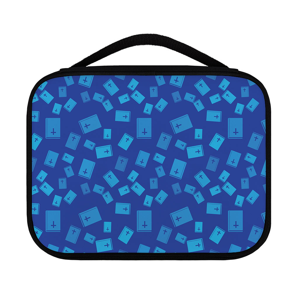 Blue Holy Bible Pattern Print Classic Bible Case