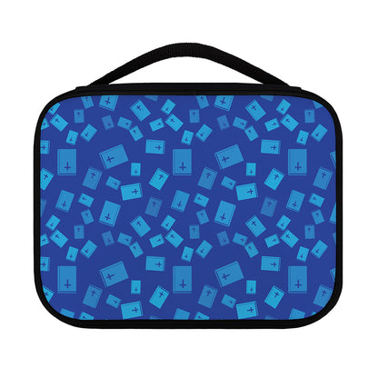 Blue Holy Bible Pattern Print Classic Bible Case