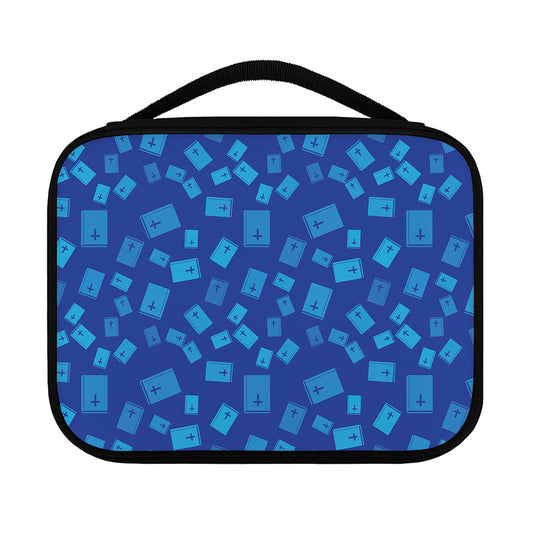 Blue Holy Bible Pattern Print Classic Bible Case
