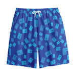 Blue Holy Bible Pattern Print Cotton Shorts