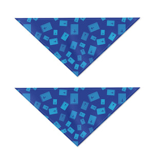 Blue Holy Bible Pattern Print Dog Bandana