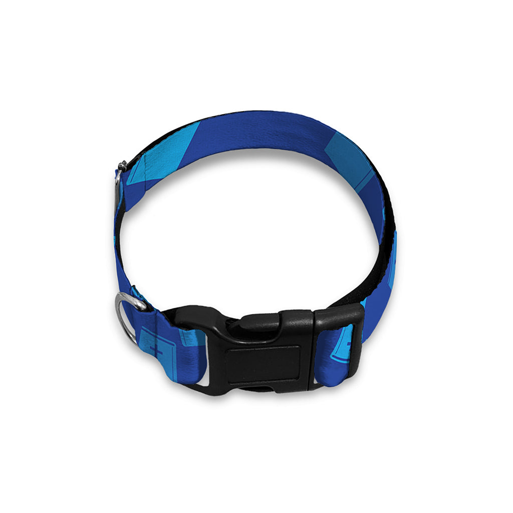 Blue Holy Bible Pattern Print Dog Collar