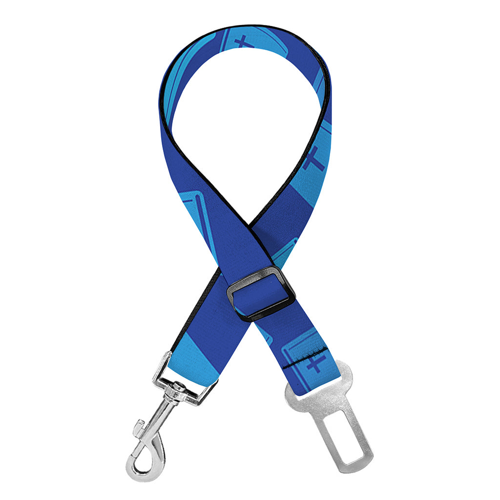 Blue Holy Bible Pattern Print Dog Seat Belt