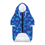 Blue Holy Bible Pattern Print Dog Zip Up Hoodie
