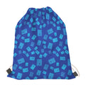 Blue Holy Bible Pattern Print Drawstring Bag