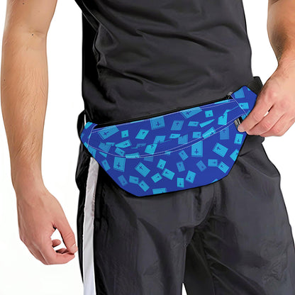 Blue Holy Bible Pattern Print Fanny Pack