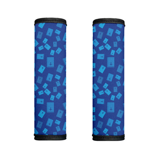 Blue Holy Bible Pattern Print Handle Covers