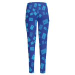 Blue Holy Bible Pattern Print High-Waisted Pocket Leggings