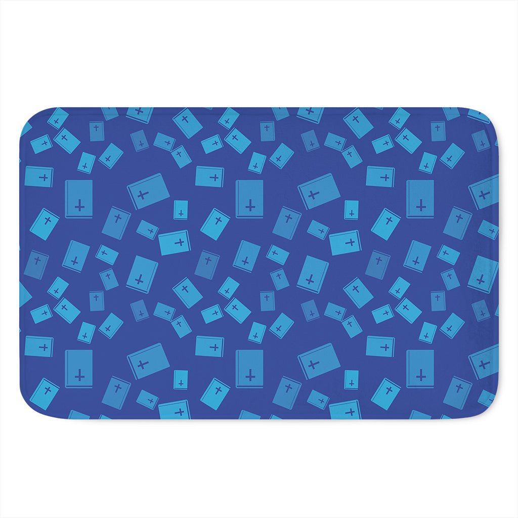 Blue Holy Bible Pattern Print Indoor Door Mat