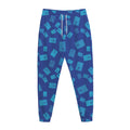 Blue Holy Bible Pattern Print Jogger Pants