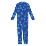 Blue Holy Bible Pattern Print Jumpsuit