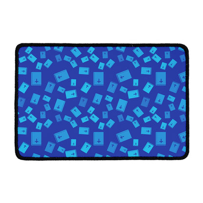 Blue Holy Bible Pattern Print Kitchen Mat