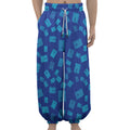 Blue Holy Bible Pattern Print Lantern Pants