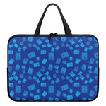 Blue Holy Bible Pattern Print Laptop Sleeve With Handle